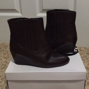 Nine West Leather Wedge Bootie